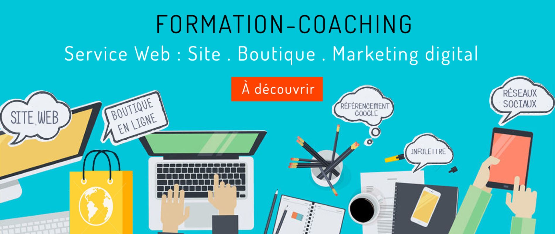 formation coaching site web, boutique en ligne et marketing digital